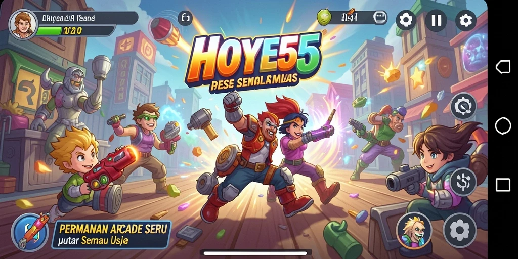 Gambar menampilkan gameplay seru dari HOYE55 dengan aksi yang mendebarkan.
